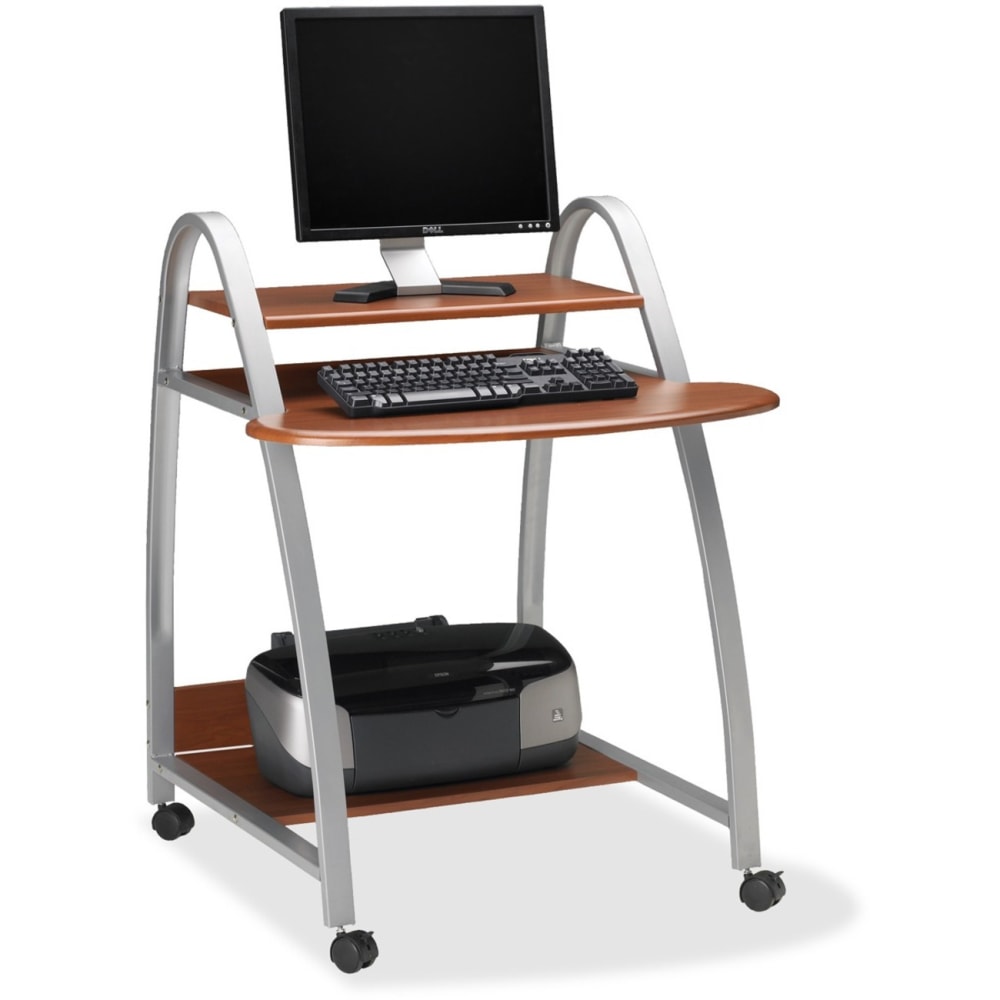 Mayline Arch Computer Cart Workstation, 39inH x 28-1/2inW x 31-1/2inD, Medium Cherry