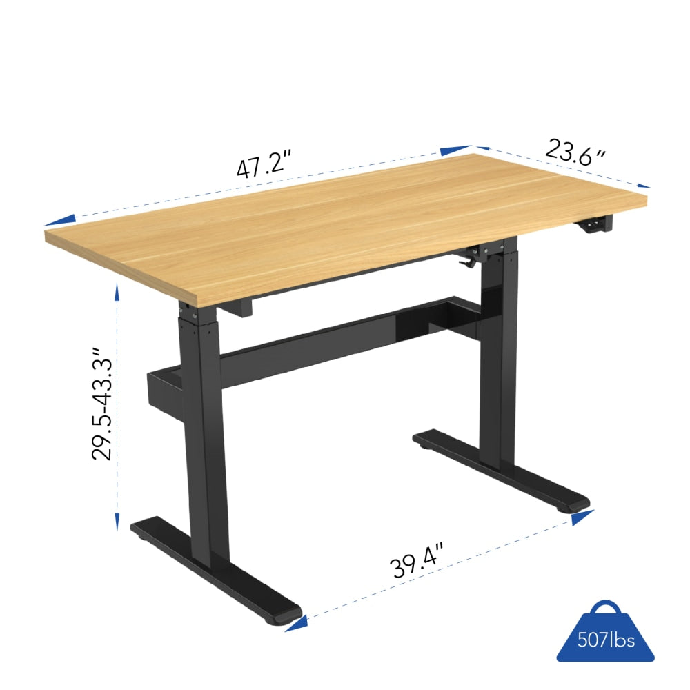 Flexispot Fleximounts Electric 48inW Height-Adjustable Steel Table, Brown/Black