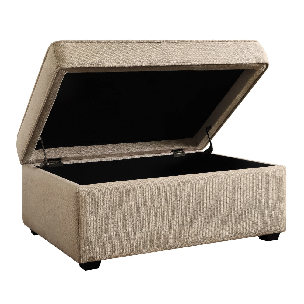 Serta Olin Storage Ottoman, Beige Linen/Black