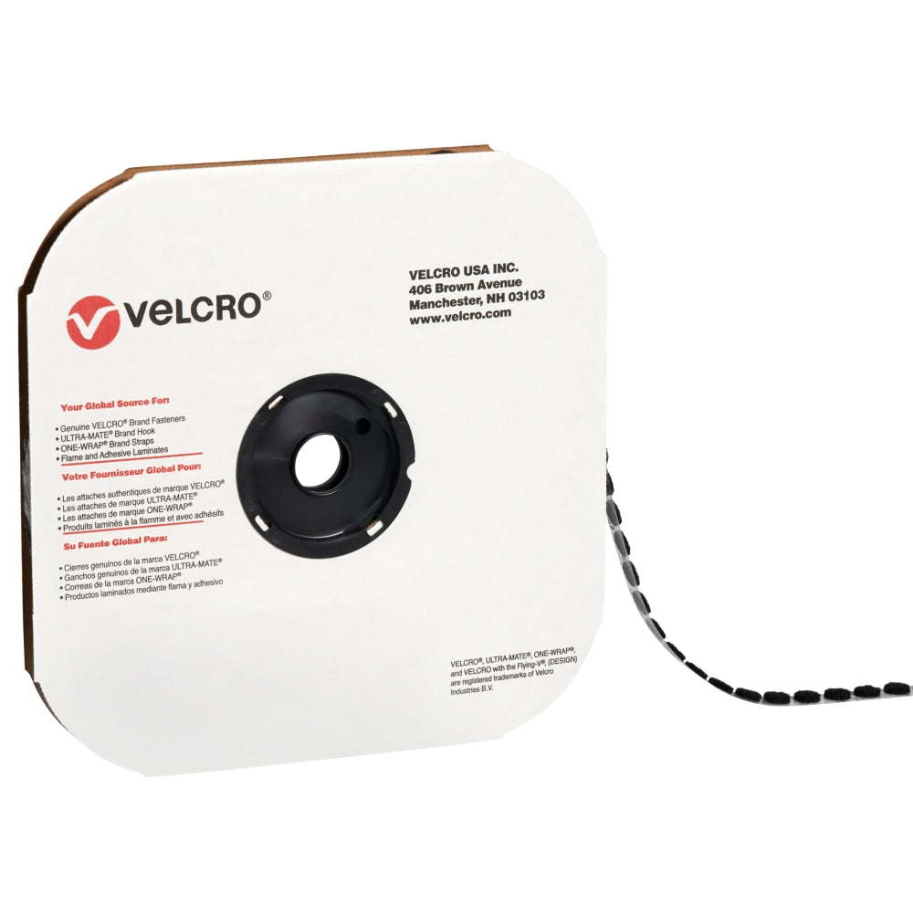 VELCRO Brand - Hook, 3/4in Dots, Black, Roll Of 1,028