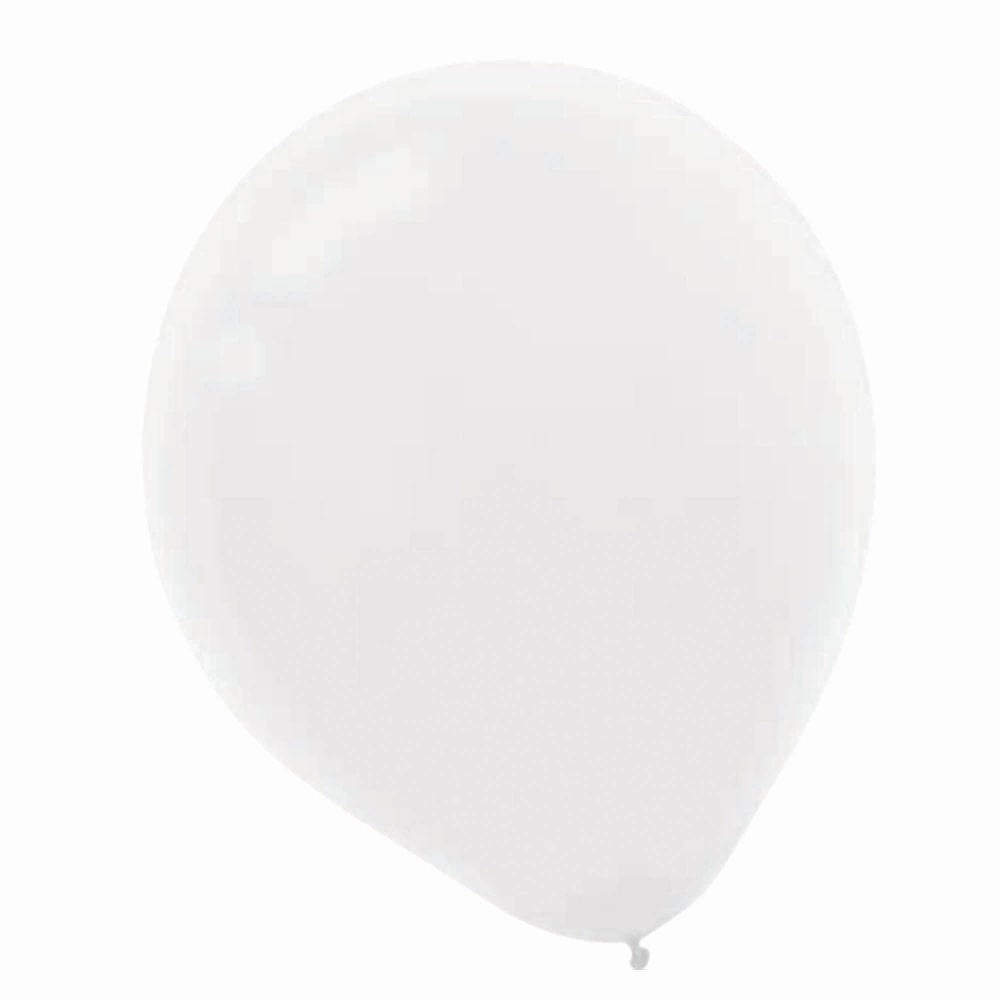 Amscan Latex Balloons, 12in, White, 15 Balloons Per Pack, Set Of 4 Packs