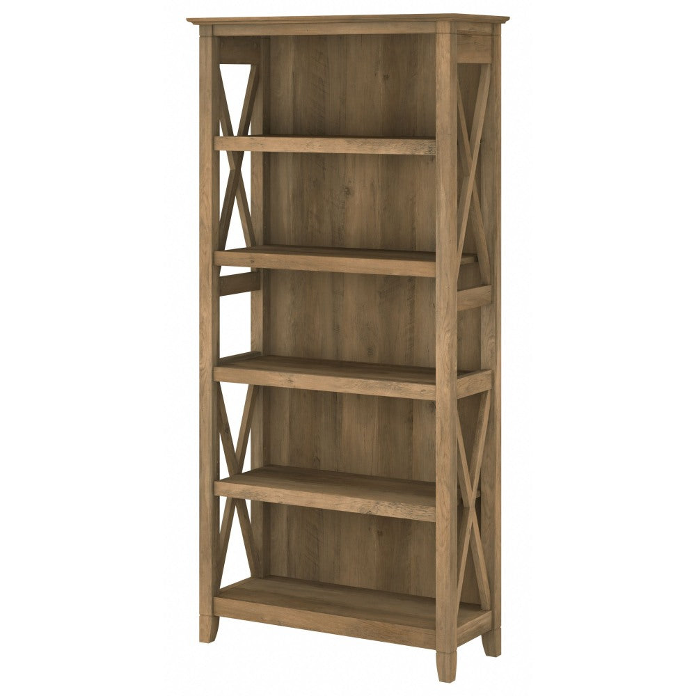 Bush Business Furniture Key West 66inH 5-Shelf Bookcase, Reclaimed Pine, Standard Delivery