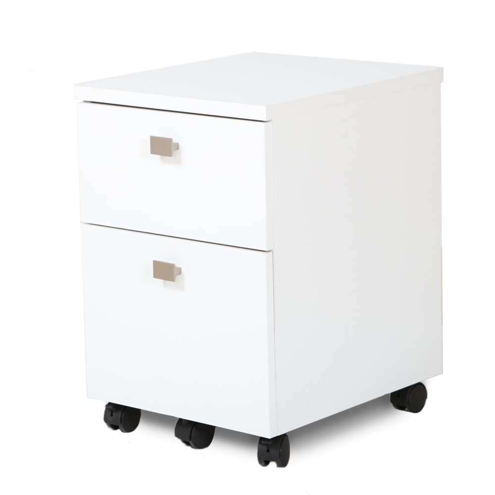 South Shore Interface 19inD Vertical 2-Drawer Mobile File Cabinet, Pure White