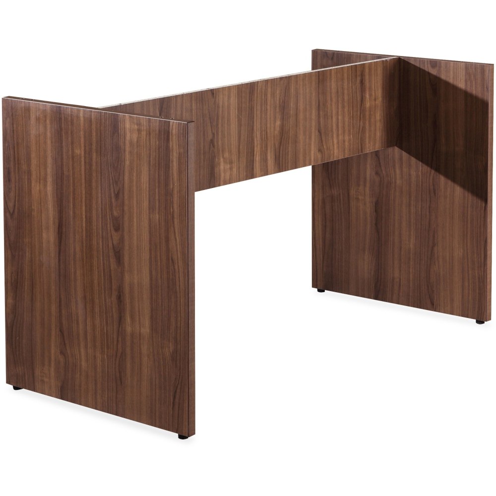 Lorell Laminate Conference 2-Leg Table Base, 29inH x 72inW x 36inD, Walnut