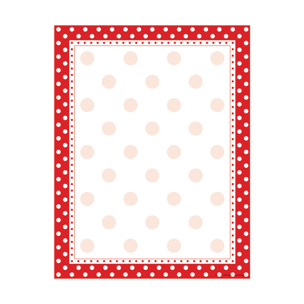 Barker Creek Computer Paper, 8 1/2in x 11in, Red-And-White Dot, Pack Of 50 Sheets