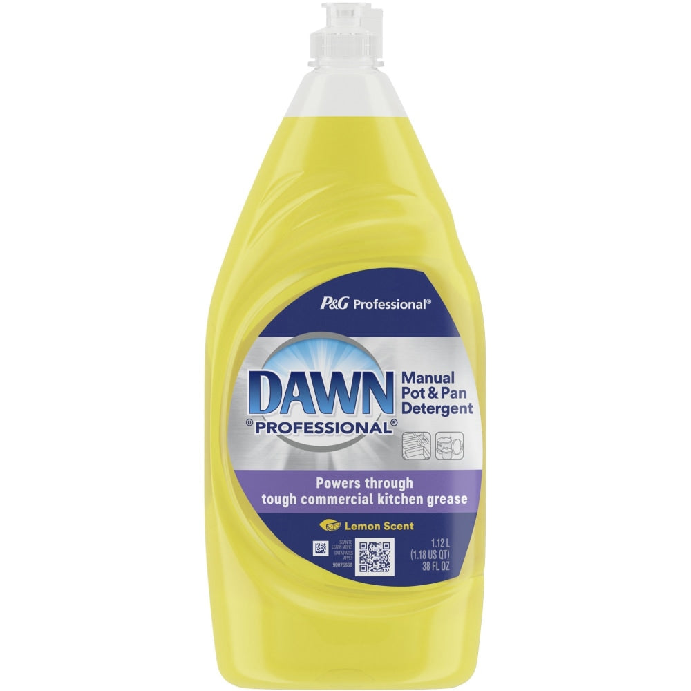 Dawn Manual Pot/Pan Detergent - For Dish - 38 fl oz (1.2 quart) - Lemon Scent - 1 Bottle - Yellow