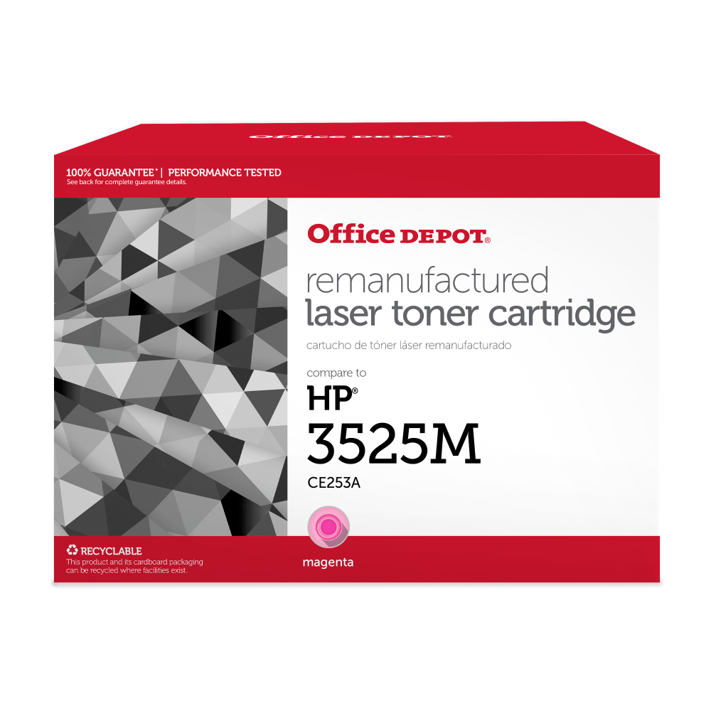 Office Depot Remanufactured Magenta Toner Cartridge Replacement For HP 504A, CE253A, OD3525M