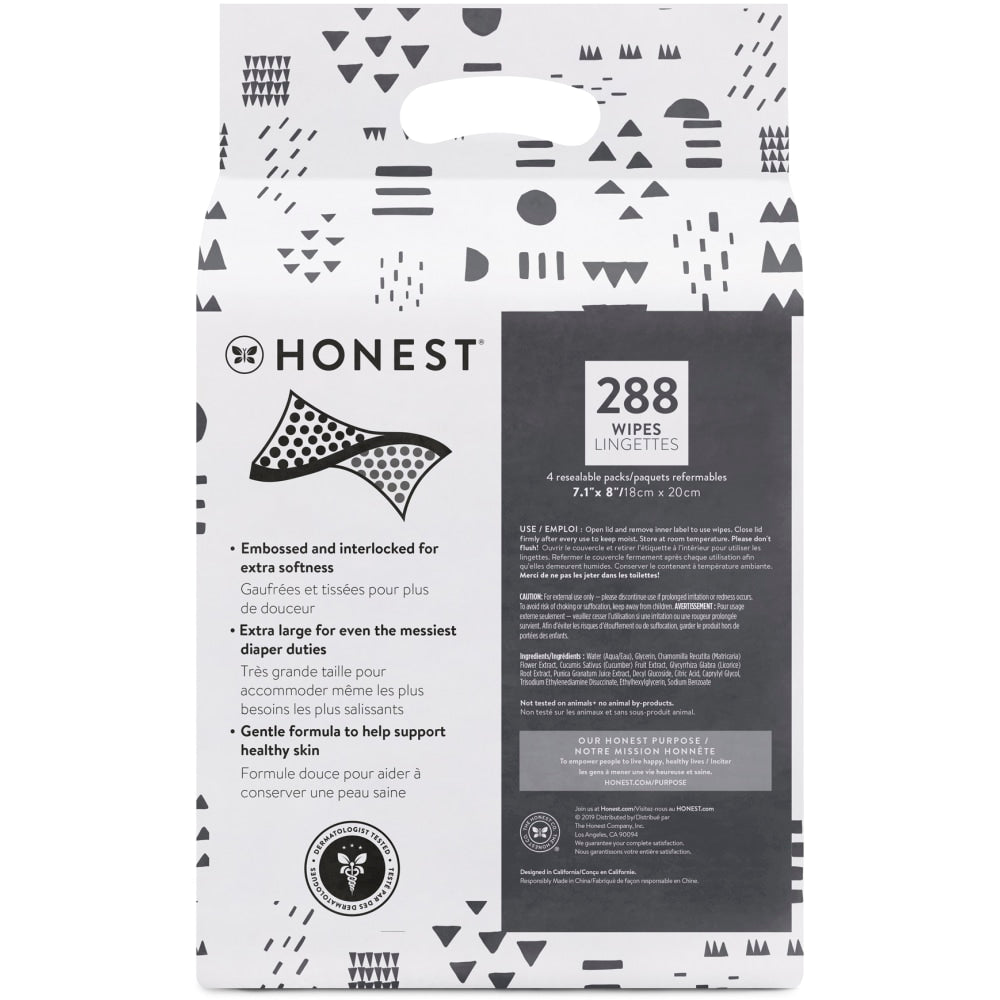 The Honest Company Honest Baby Wipes, Pattern Play, Pack Of 288 Wipes, H01PWPV23W4PS