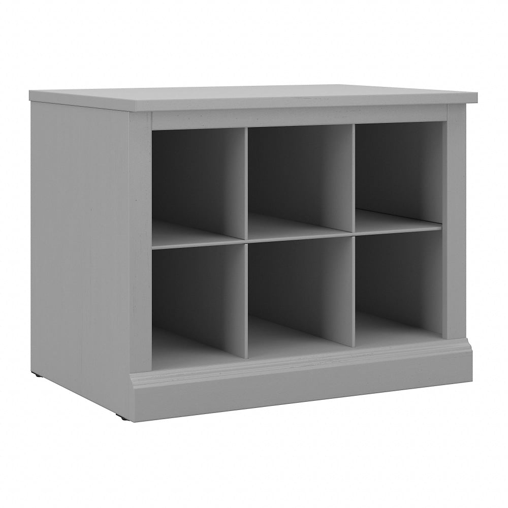 Bush Furniture Woodland 24inW Small Shoe Bench with Shelves, Cape Cod Gray, Standard Delivery