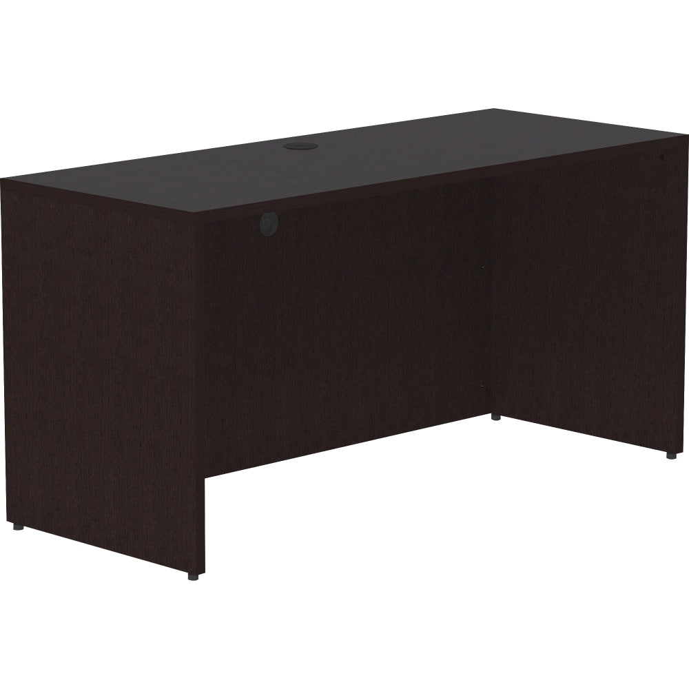 Lorell Essentials 60inW Credenza Computer Desk, Espresso