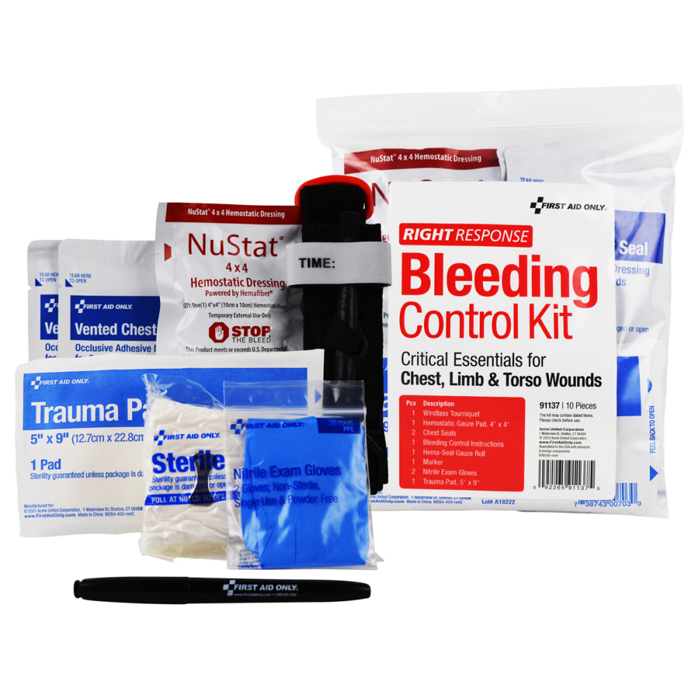 First Aid Only Bleed Control Enhanced Pro Kit, Red