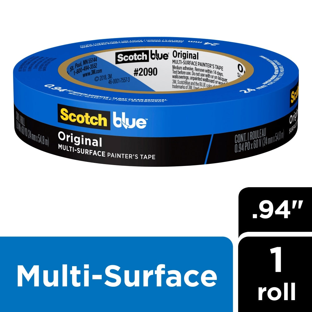 ScotchBlue Original Painters Tape 2090-24NC, 0.94 in x 60 yd (24mm x 54,8m)