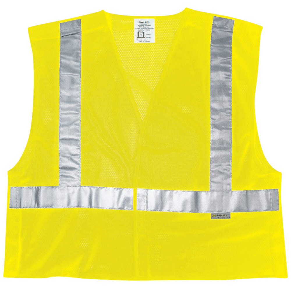 Luminator Class II Tear-Away Safety Vests, Medium, Fluorescent Lime