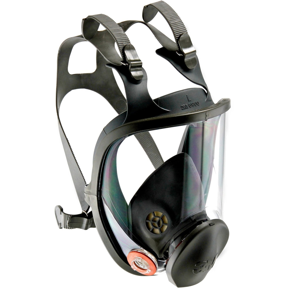 3M 6900 Full Facepiece Reusable Respirator - Particulate, Gases, Vapor, Debris Protection - Thermoplastic Elastomer (TPE), Thermoplastic Elastomer (TPE) - Black, Gray - Lightweight, Comfortable, Lens, Durable, Exhalation Valve - 1 Each