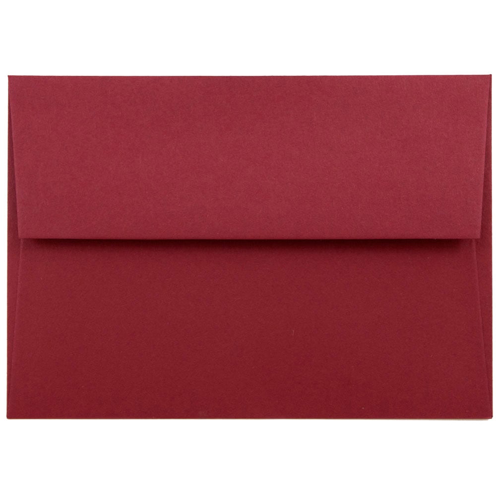 JAM Paper Stationery Set, 4 3/4in x 6 1/2in, Dark Red/White, Set Of 25 Cards And Envelopes