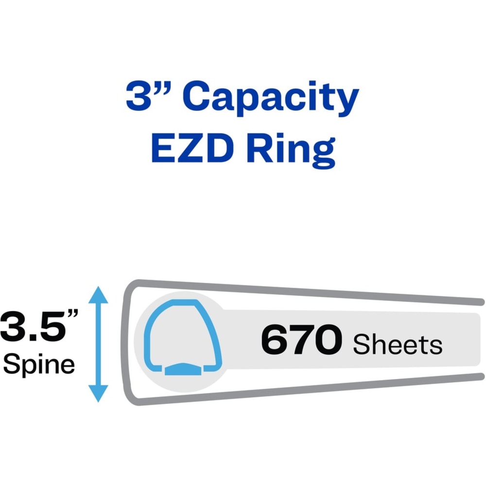 Avery One-Touch EZD Heavy-Duty 3-Ring Binder, 3in D-Rings, Black