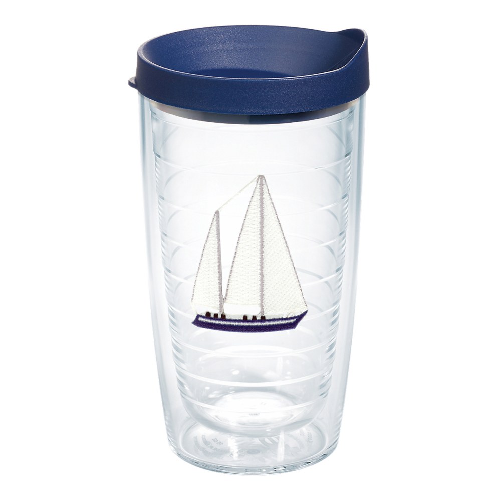 Tervis Sailboat Tumbler With Lid, 16 Oz, Blue/Clear