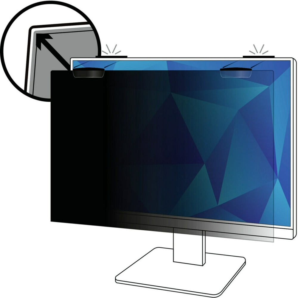 3M Privacy Filter Screen for Monitors, 24in Widescreen (16:10), Reduces Blue Light, PF240W1B