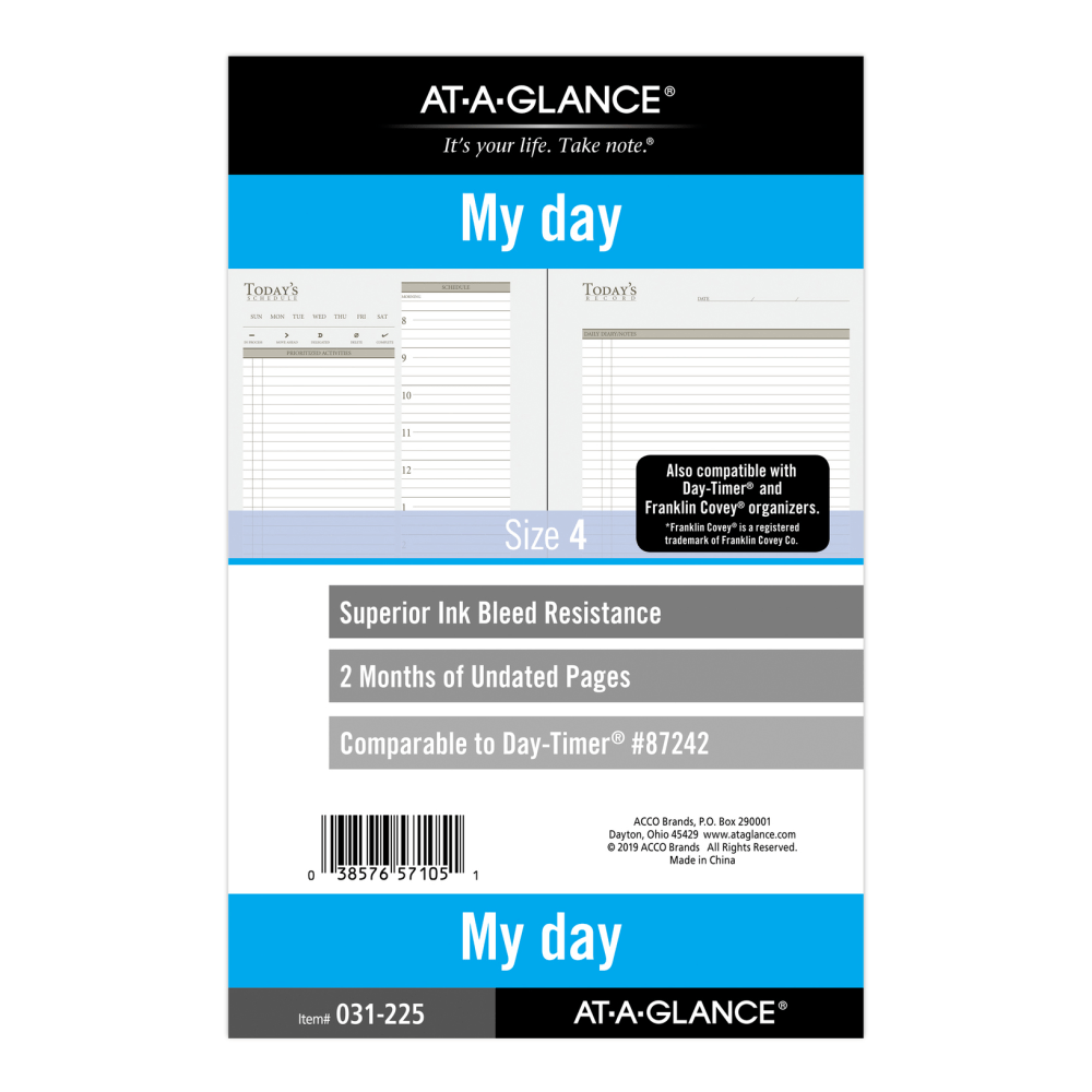 AT-A-GLANCE 2-Month Daily Planner Calendar Refill, 8-1/2in x 5-1/2in, White, Undated, 031-2