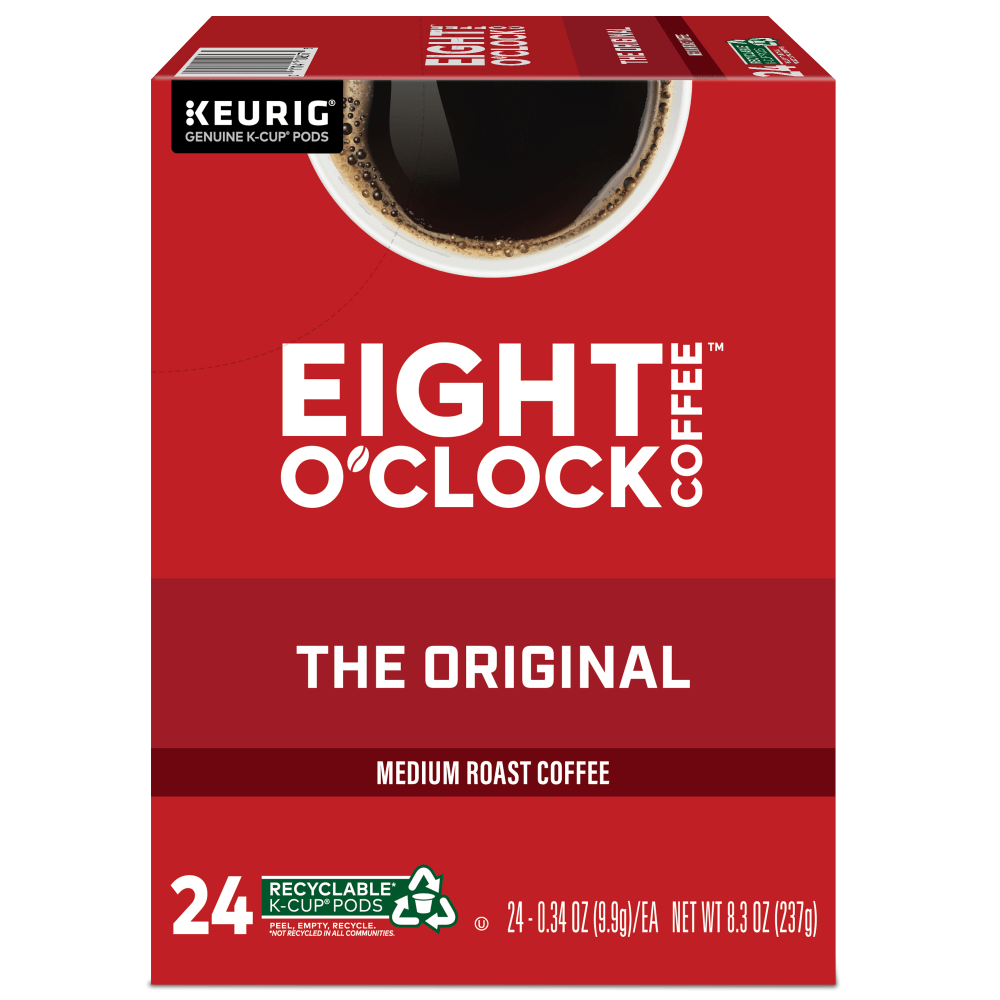 Eight O-Clock Single-Serve Coffee K-Cup Pods, Original, Carton Of 24