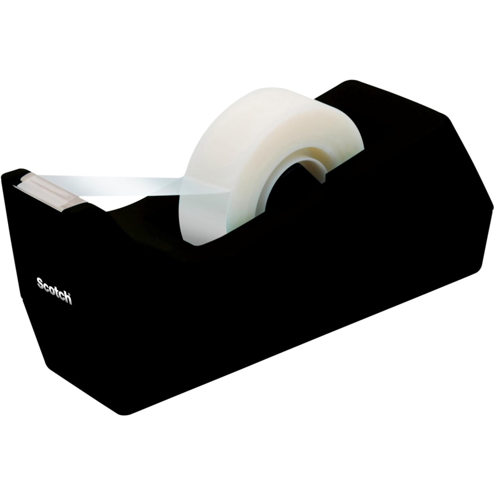 Scotch Desk Tape Dispenser, 100% Recycled, Black