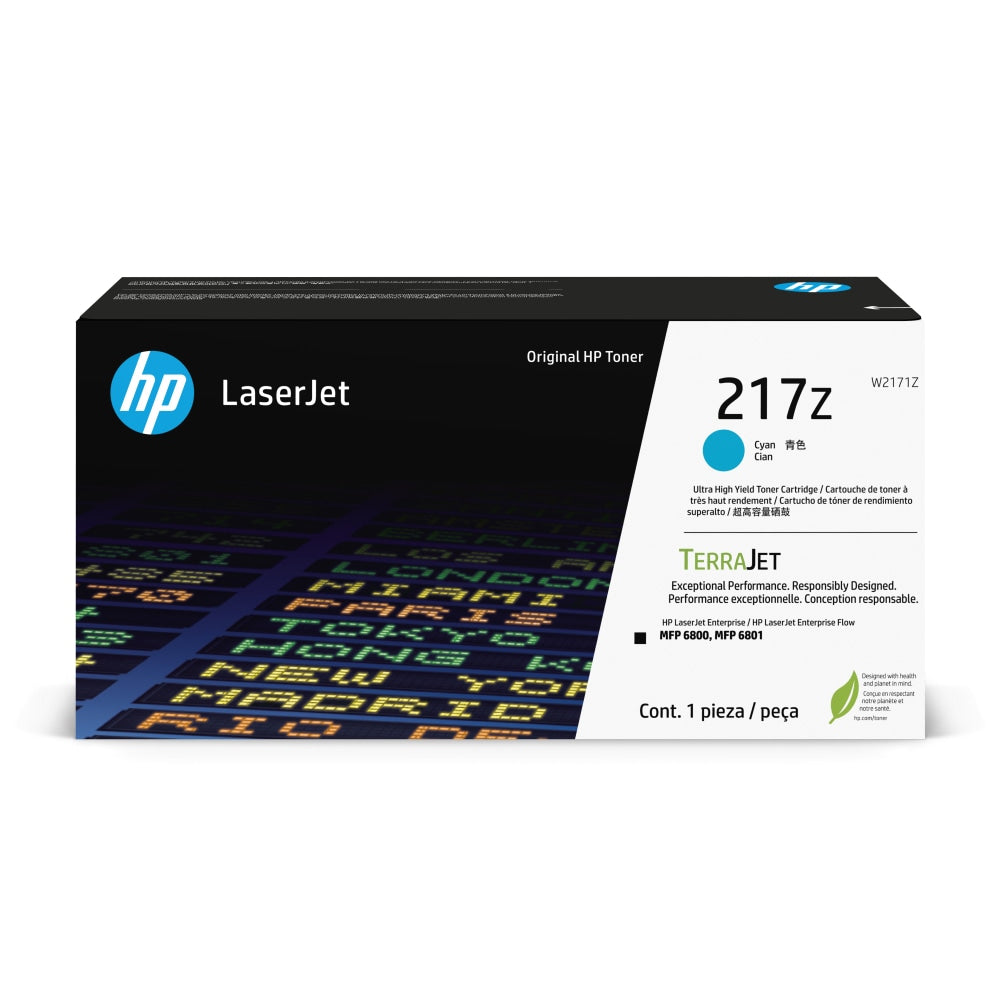 HP 217Z Cyan Ultra-High Yield LaserJet Toner Cartridge, W2171Z