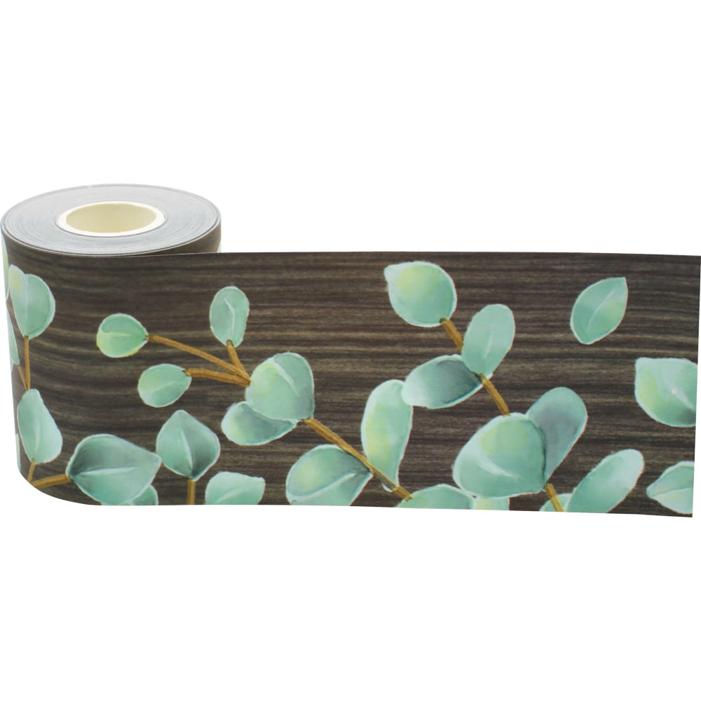 Teacher Created Resources Straight Rolled Border Trim, Eucalyptus, 50' Per Roll, Pack Of 3 Rolls