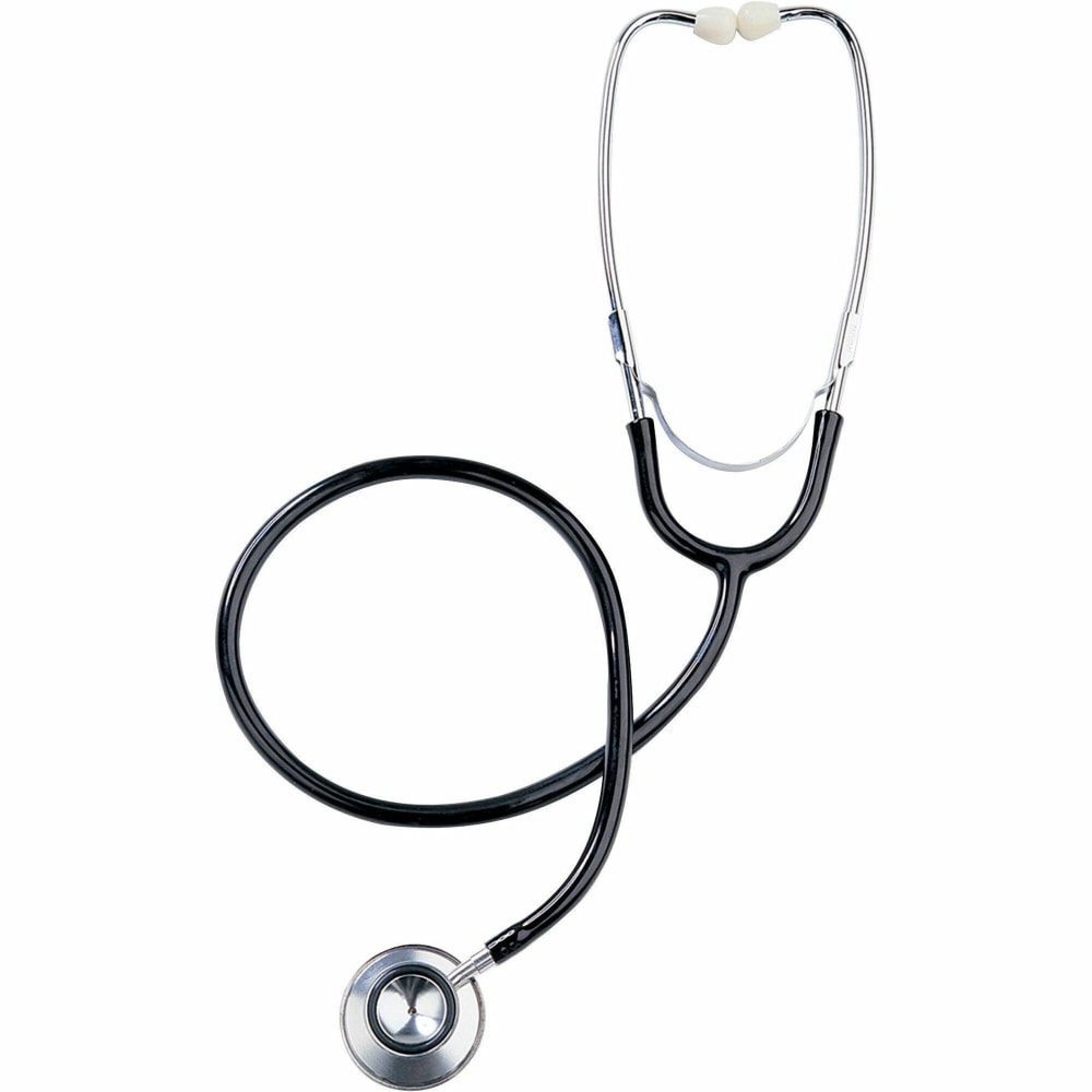 Medline Dual-Head Stethoscope, 22in Tubing, Black