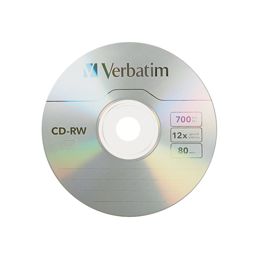 Verbatim - CD-RW - 700 MB (80min) 4x - 12x - slim jewel case