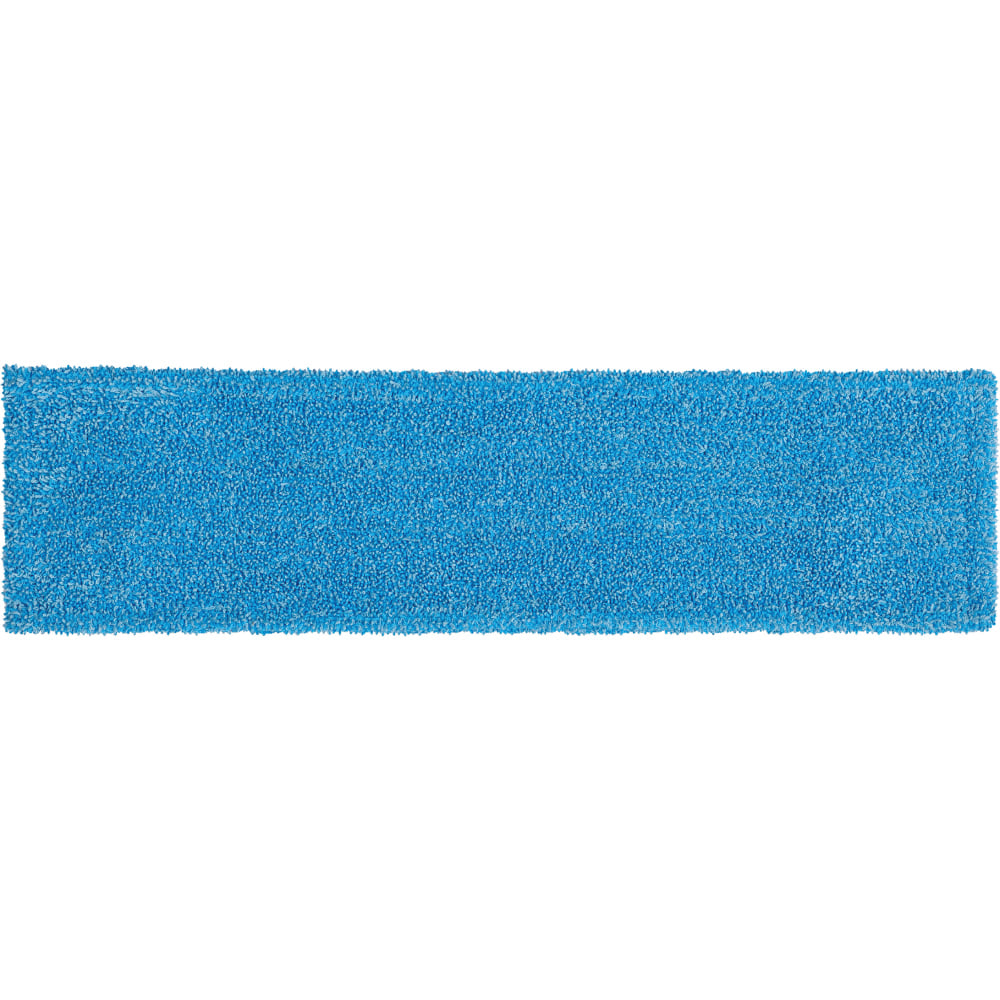 Rubbermaid Commercial Adaptable Microfiber Flat Mop Pads, 19-1/2in x 5-1/2in, Blue, Pack Of 12 Pads