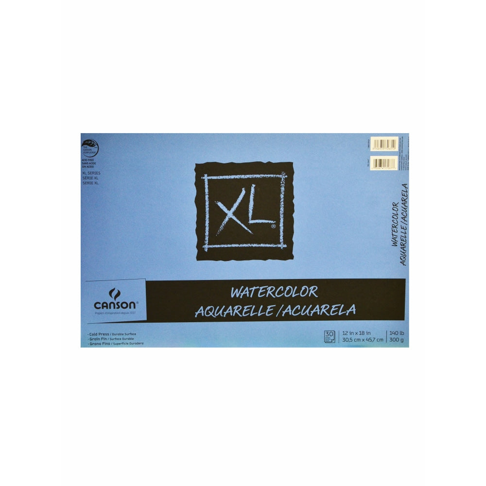 Canson XL Watercolor Pads, 12in x 18in, 30 Sheets Per Pad, Pack Of 2 Pads