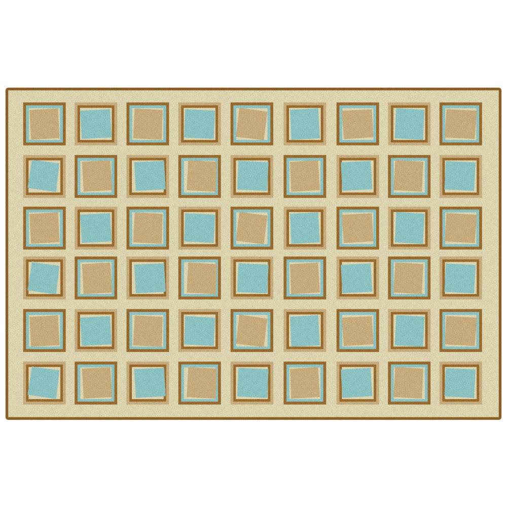 Carpets for Kids KID$Value Rugs Squared Decorative Rug, 4ft x 6ft, Tan