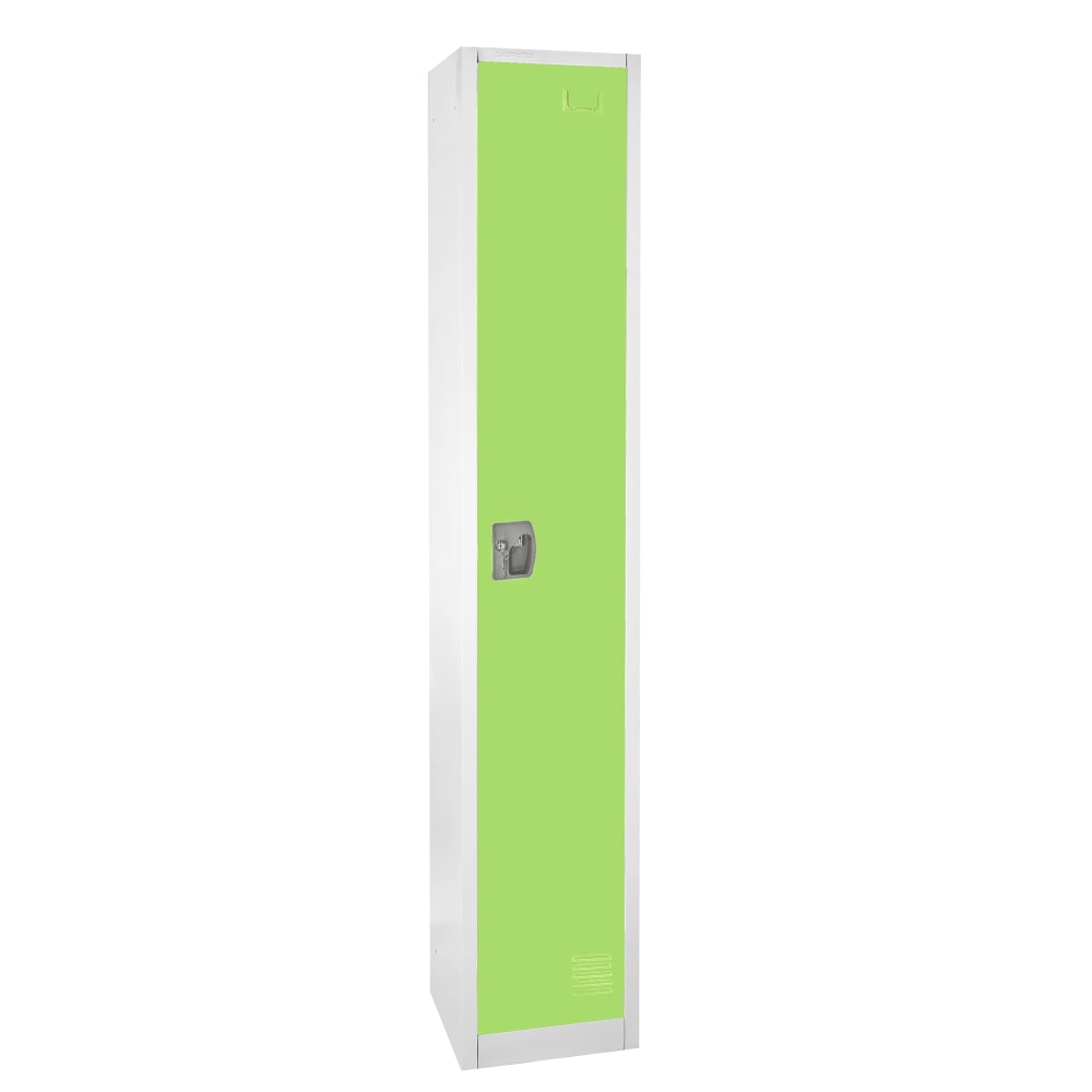 Alpine 1-Tier Steel Lockers, 72inH x 12inW x 12inD, Green, Set Of 2 Lockers