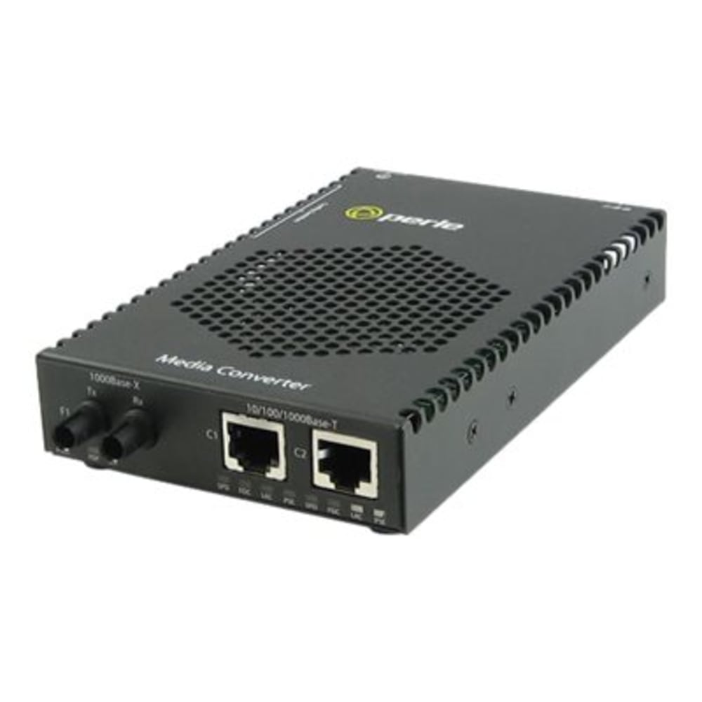 Perle S-1110DP-S2ST120 - Fiber media converter - GigE - 10Base-T, 1000Base-ZX, 100Base-TX, 1000Base-T - ST single-mode / RJ-45 - up to 74.6 miles - 1550 nm