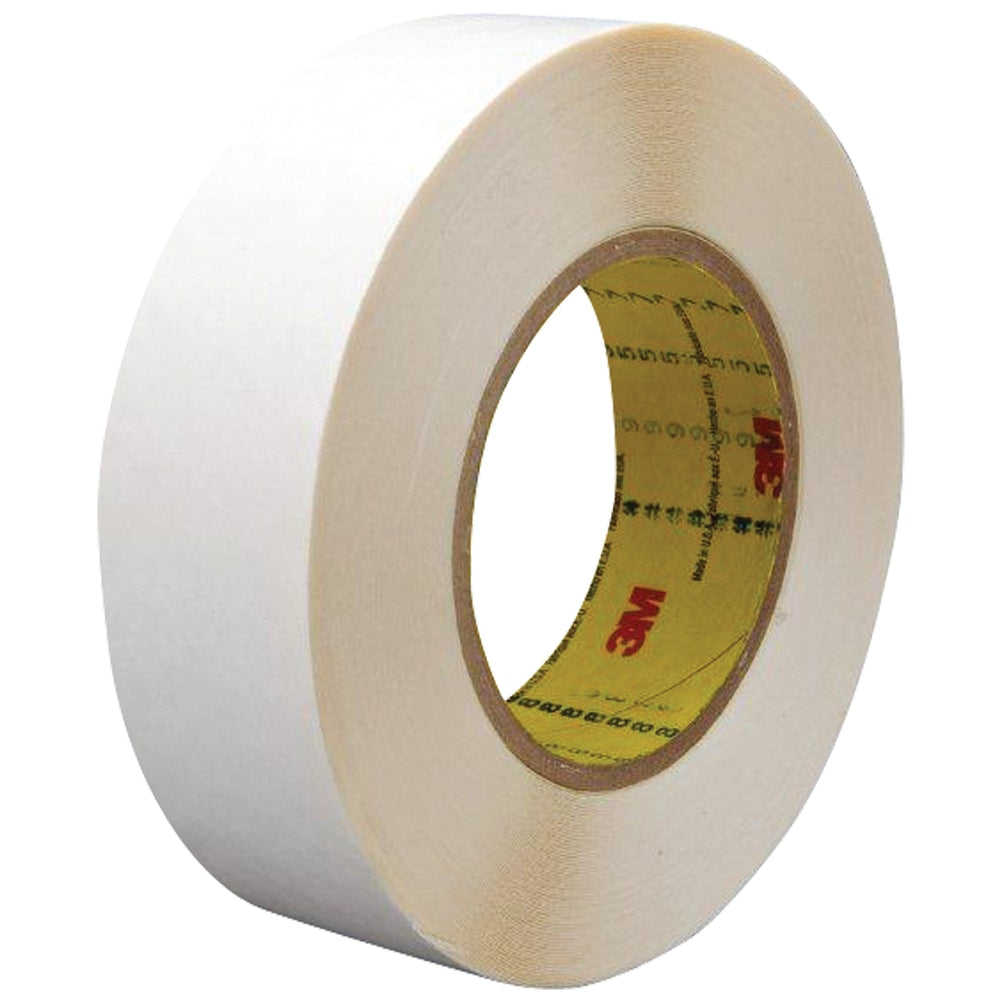 3M 9579 Double-Sided Film Tape, 3in Core, 1in x 108ft, White, Case Of 2