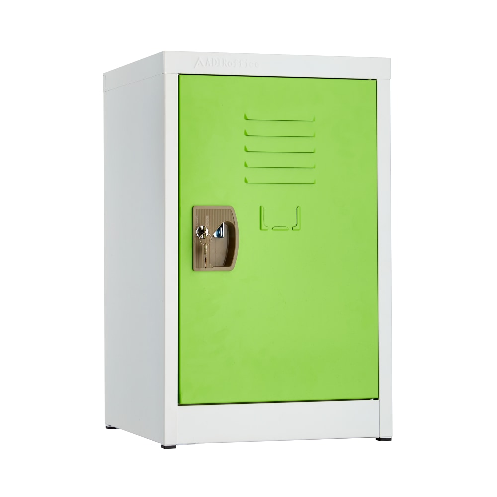 Alpine AdriOffice 1-Tier Steel Lockers, 24inH x 15inW x 15inD, Green, Set Of 2 Lockers