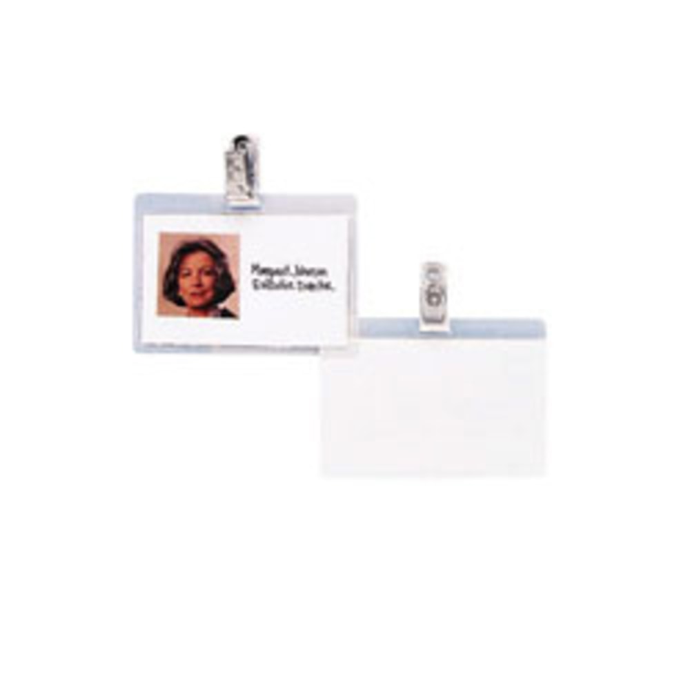 3M Scotch Self-Laminating Pouches, For Clip Style ID Badges, 4 1/16in x 2 5/16in, Box Of 25