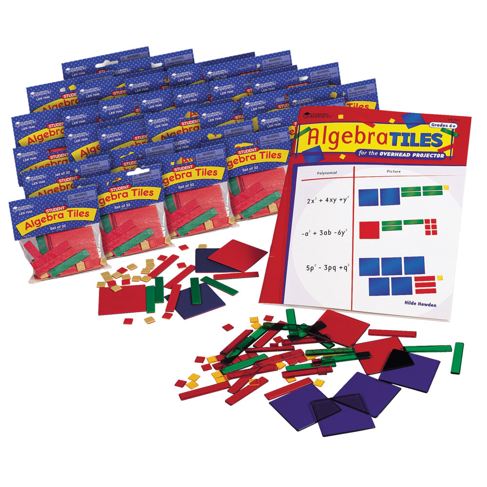 Learning Resources Algebra Tiles Classroom Sets, Grades 6 - 12, Pack Of 30