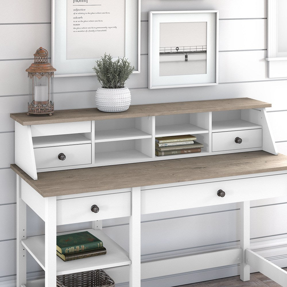 Bush Furniture Mayfield Desktop Organizer, Pure White/Shiplap Gray, Standard Delivery