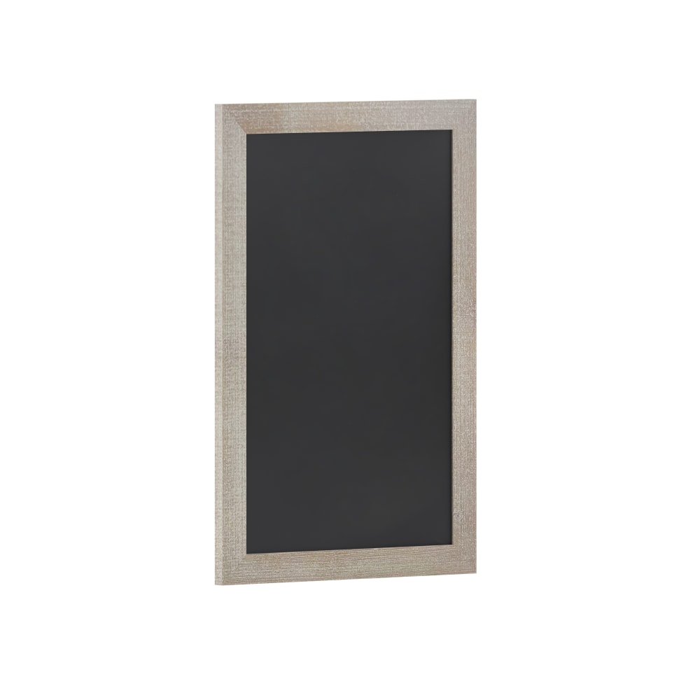 Flash Furniture Canterbury Wall-Mounted Magnetic Chalkboard Sign With Eraser, Porcelain Steel, 30inH x 20inW x 3/4inD, Weathered Brown Frame