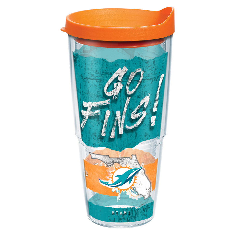 Tervis NFL Statement Tumbler With Lid, 24 Oz, Miami Dolphins