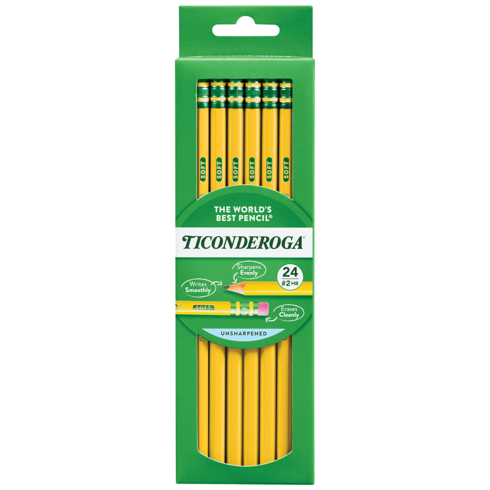 Ticonderoga Pencils, #2 Lead, Medium Soft, Pack of 24