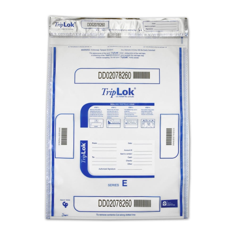 Control Group TripLOK Security Bags, 20in x 15in, Clear, Pack Of 250 Bags