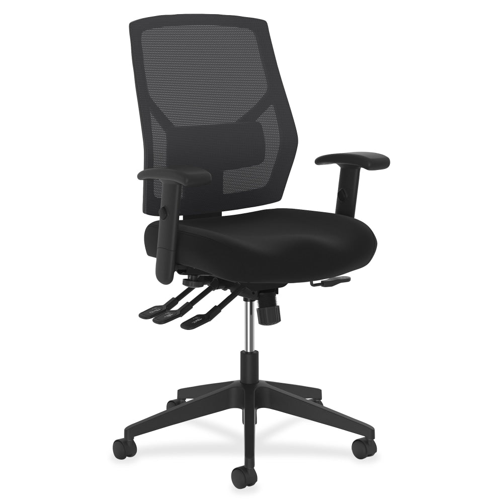 HON Crio Fabric Mid-Back Task Chair, Asynchronous, Black