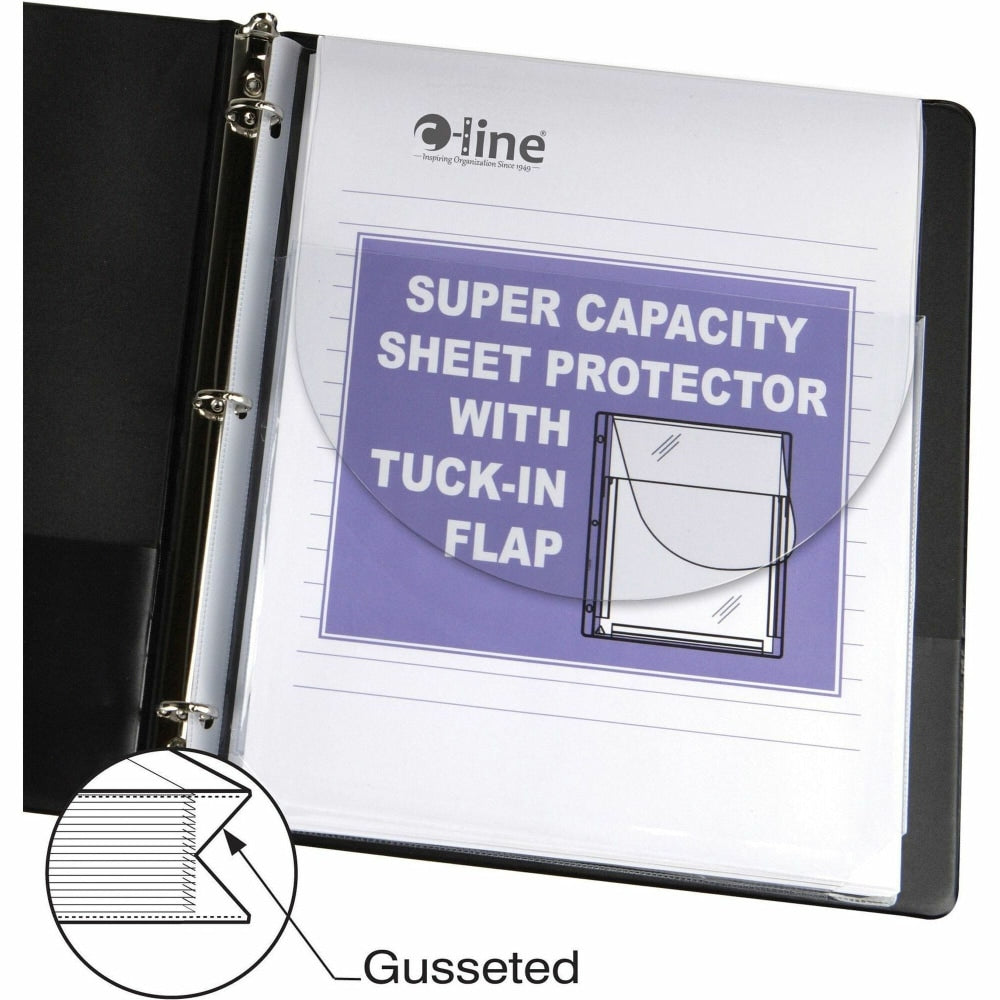 C-Line Super Capacity Super Heavyweight Vinyl Sheet Protectors with Tuck-In Flap - Clear, Top Loading, 11 x 8-1/2, 10/PK, 61027