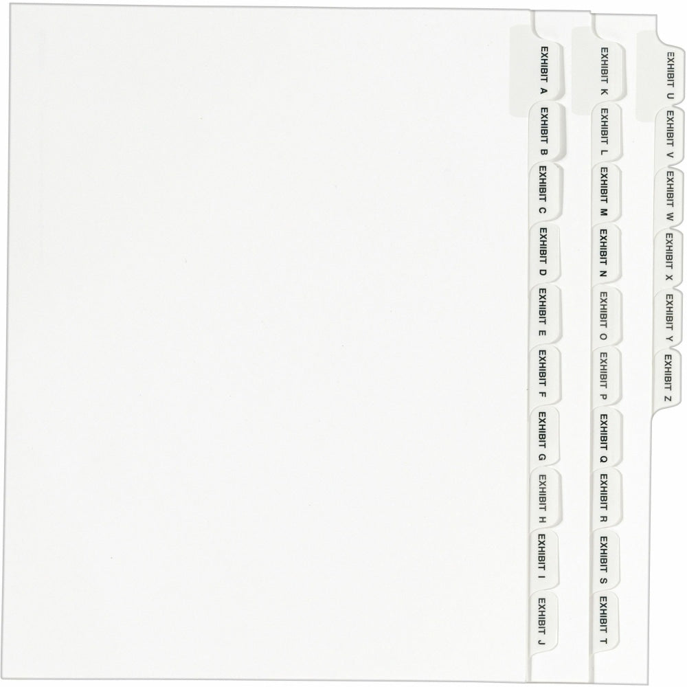 Avery 30% Recycled Preprinted Laminated Tab Dividers, 8 1/2in x 11in, White Dividers/White Tabs, A-Z, Pack Of 25