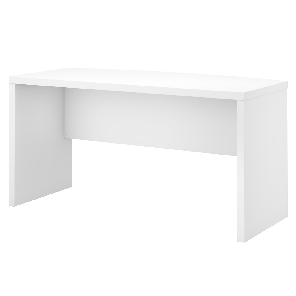 Bush Business Furniture Echo 60inW Bow-Front Computer Desk, Pure White, Standard Delivery