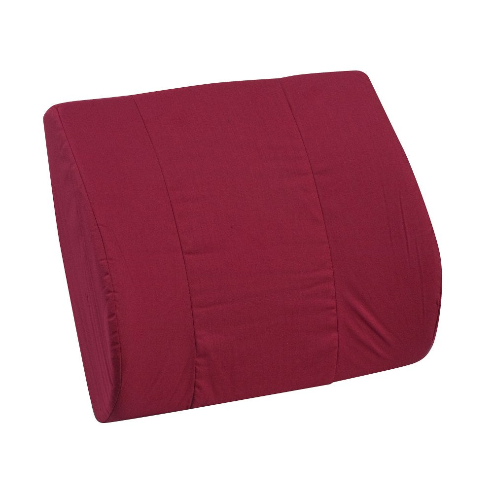 DMI Memory Foam Lumbar Pillow Back Support Cushion, 3inH x 14inW x 13inD, Burgundy