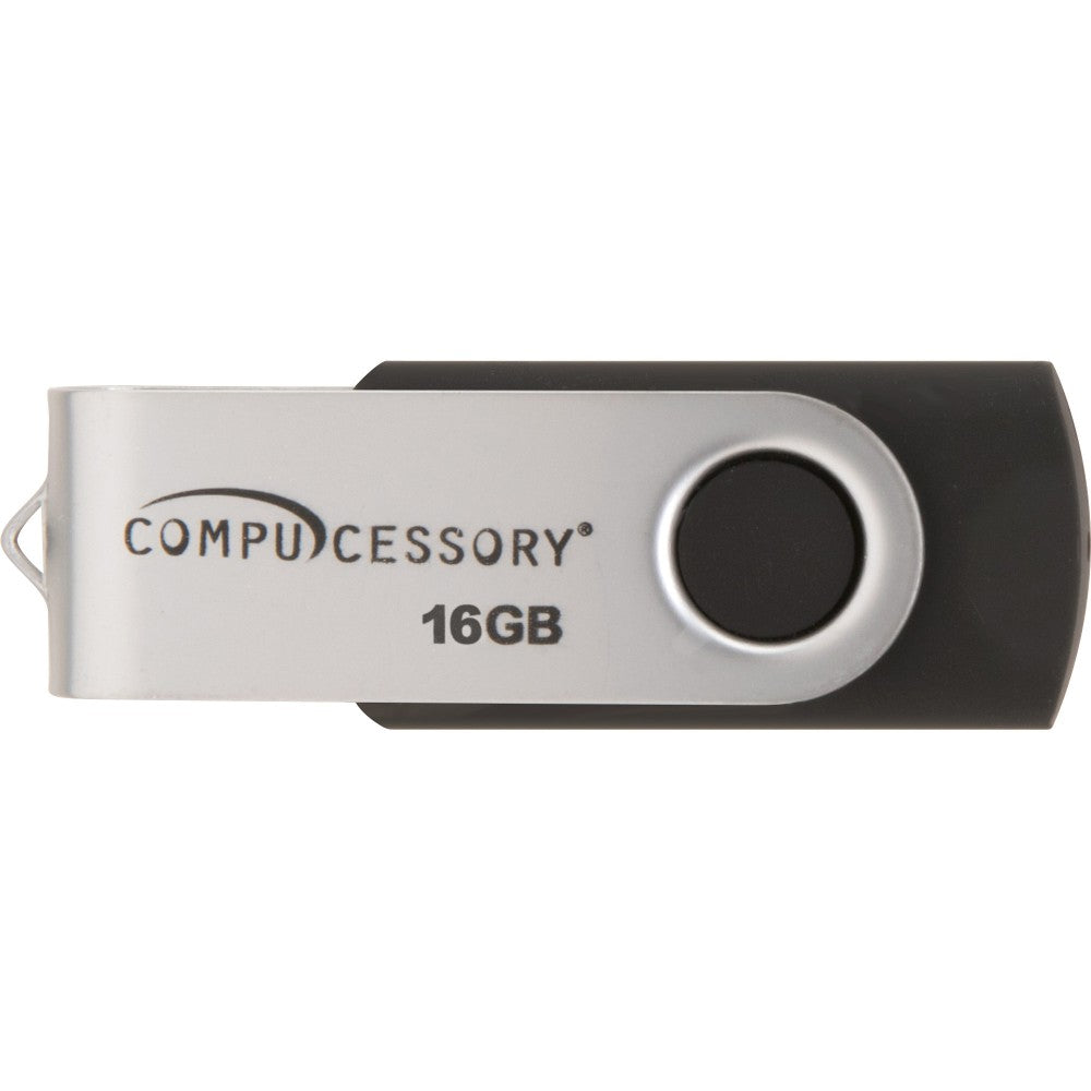 Compucessory Password Protected USB Flash Drives - 16 GB - USB 2.0 - 12 MB/s Read Speed - 5 MB/s Write Speed - Aluminum - 1 Year Warranty - 1 Each