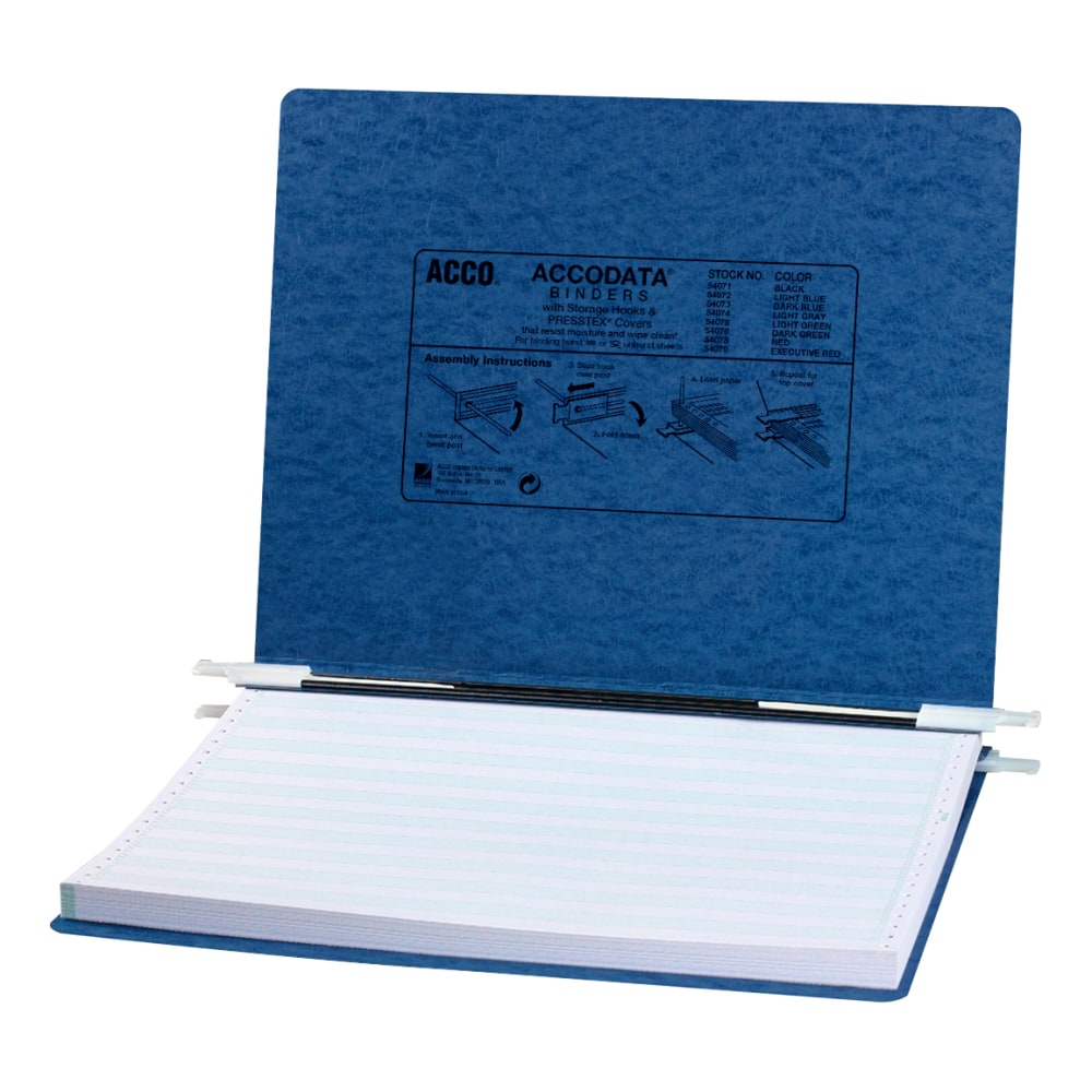 Wilson Jones Presstex Data Binder With Retractable Hooks, 14 7/8in x 11in, Dark Blue